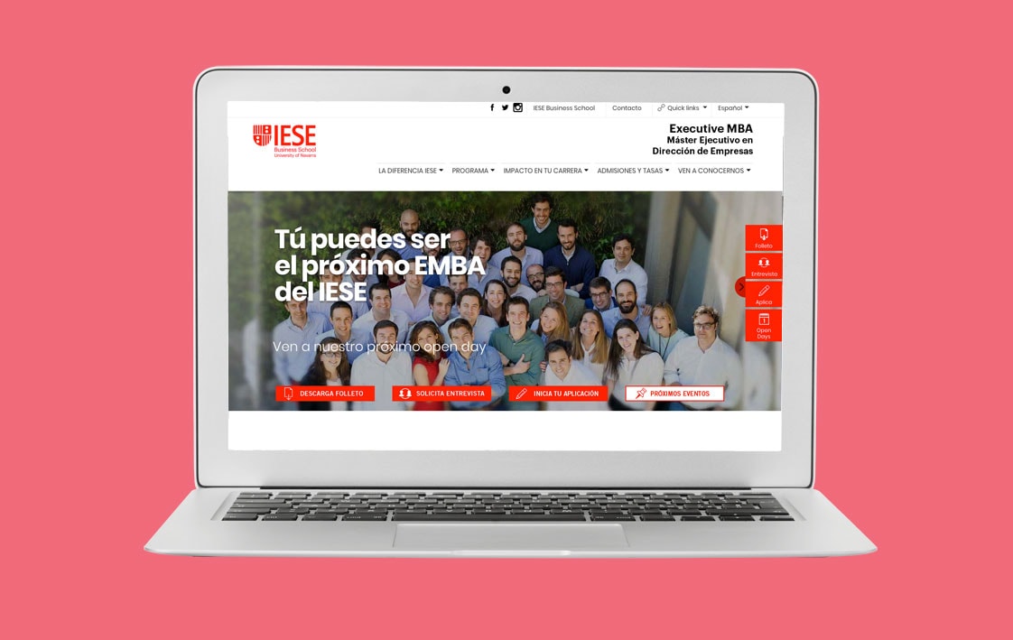 Disseny web IESE Executive MBA